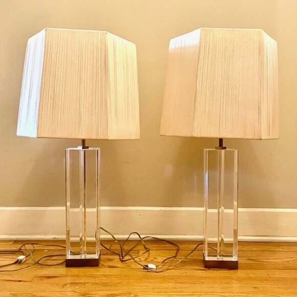 vintage Karl Springer lamps and shades by Hanson | Design | Pair ...